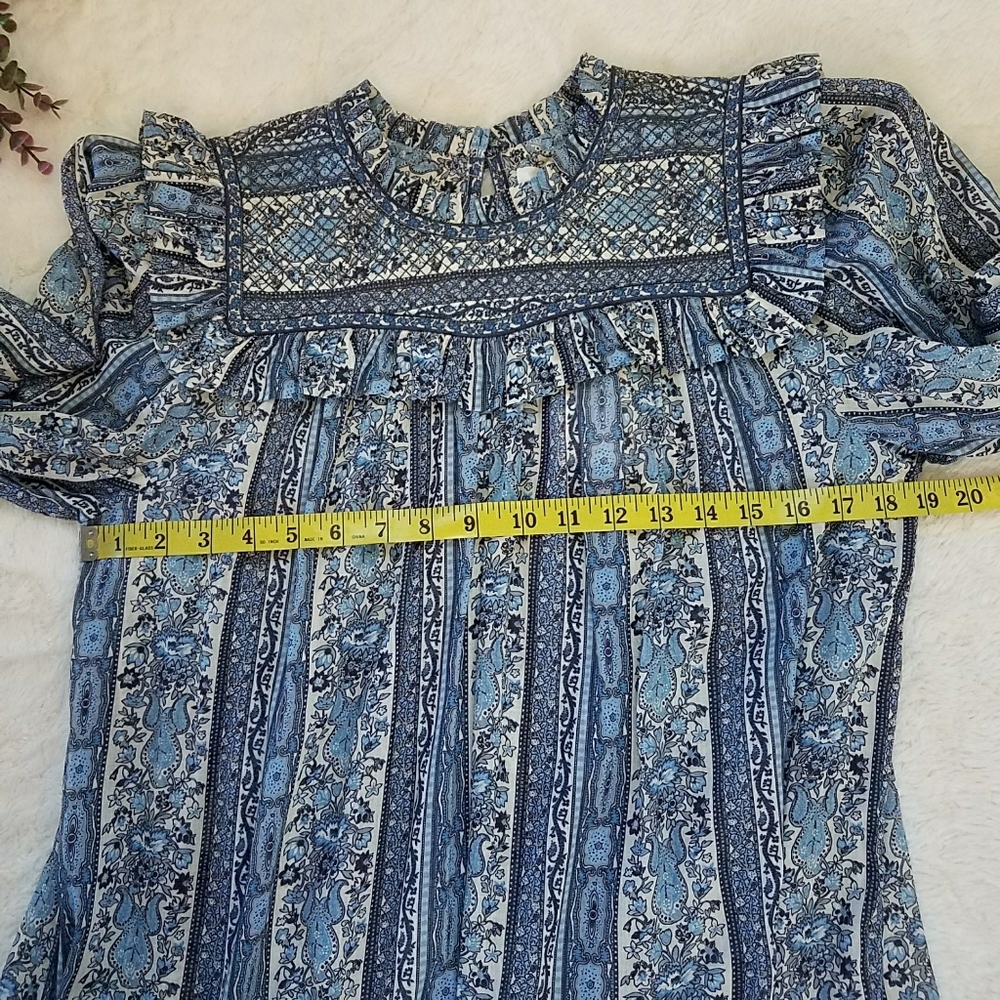 DOEN Mountain Dress in Blue Mandevilla Vine Floral Print - Picture 6 of 9